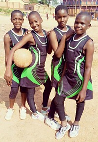 Teens play netball and football